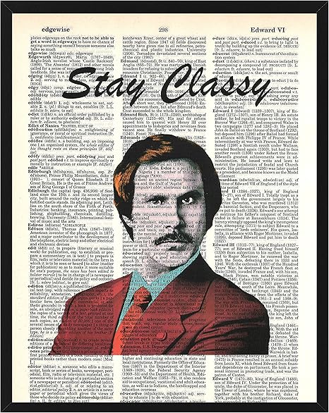 Amazon De Signature Studios Will Ferrell Ron Burgunder Anker Man Foto Worterbuch Kunstdruck 20 X 25