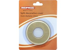 INDPROD Flange Water Pipe Cover Decoration 1Pc, ABS Plastic Escutcheon Pipe Cover Radiator, Fit 1.3" Outer Diameter Wall Pipe Tube, Split Flange Round Escutcheon Plate Cover, Golden (33mm)