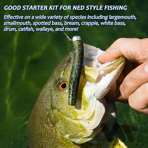 VMSIXVM Ned Rig Jig Heads Fishing Lures kit, Ned Rigs Jighead with