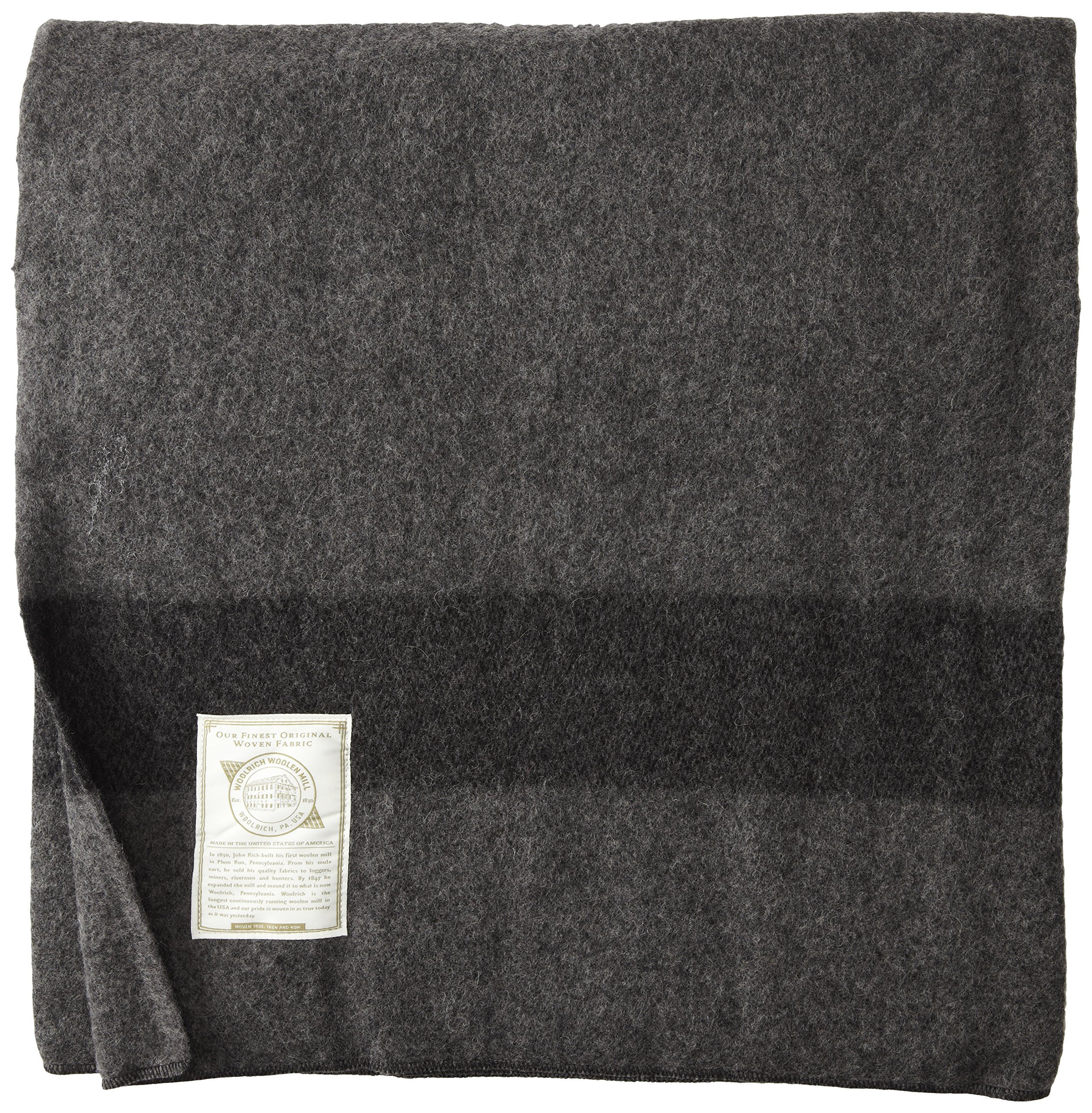 Woolrich Civil War Gettysburg Wool Blanket, Gray/Black Stripes [60" x