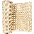 18" Width Rattan Cane Webbing Roll 2 Feet Hexagon Weave Rattan Fabric Furniture Woven Rattan Sheets for Crafts Cane Weave Rattan Material Natural Chair Caning Supplies Wicker (2 Feet)