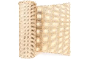 LABACRAFT 18" Width Rattan Cane Webbing Roll 5 Feet Hexagon Weave Rattan Fabric Furniture Woven Rattan Sheets for Crafts Cane Weave Rattan Material Natural Chair Caning Supplies Wicker (5 Feet)