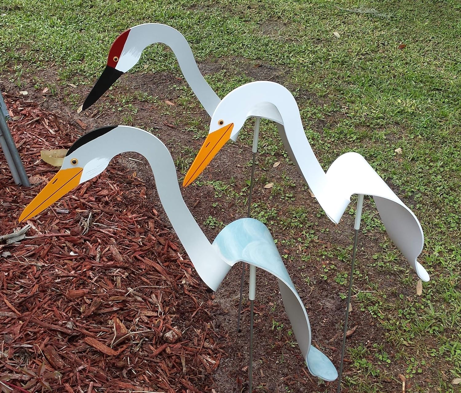 Patio, Lawn & Garden 2 Large SANDHILL CRANES Bobbing Bird Dancing