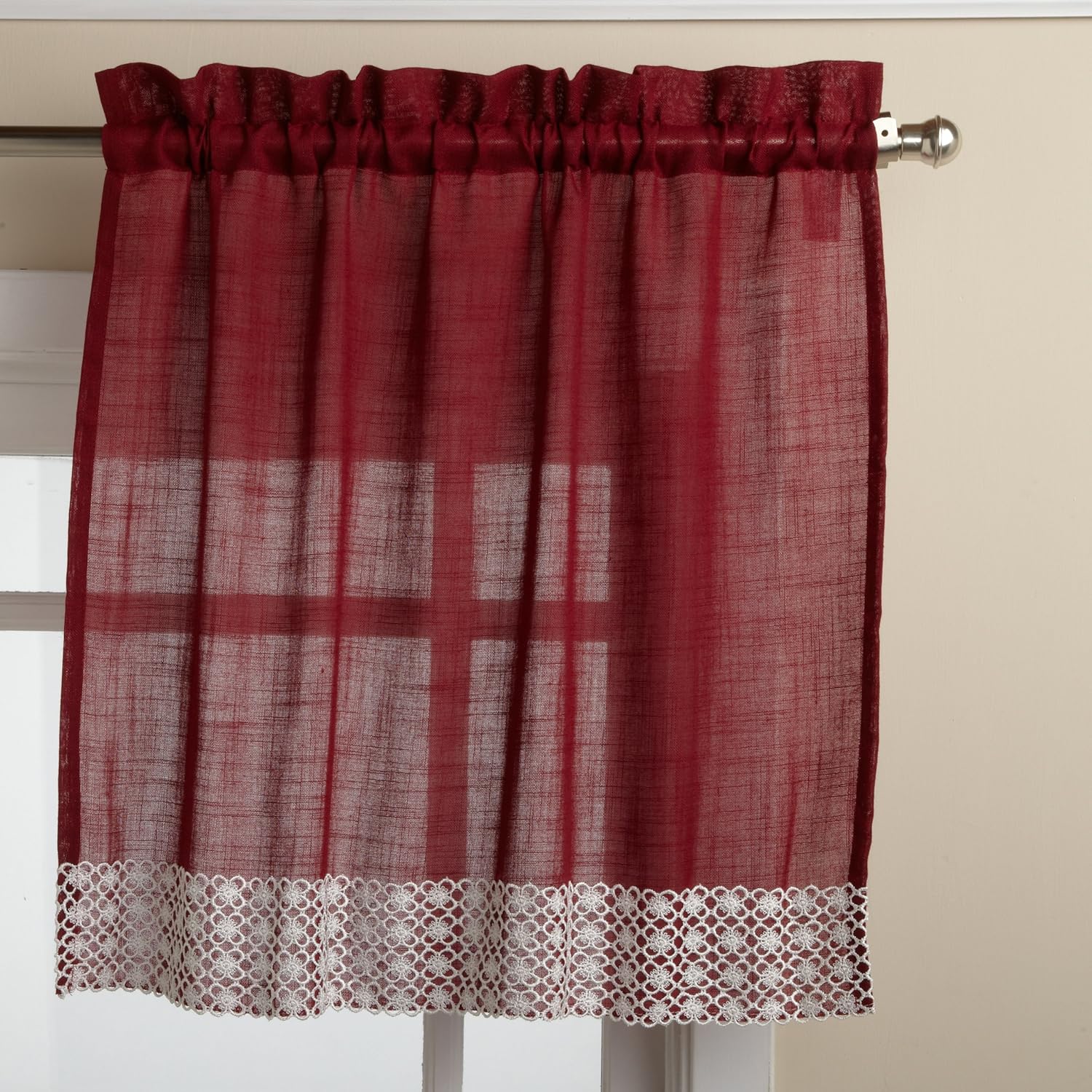 Lorraine Home Fashions Salem 60inch x 24inch Tier Curtain