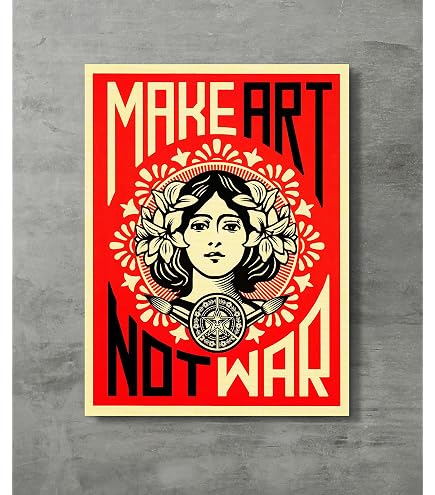 額装品/Art Not War 2005年/ポスター obey MAKE ART NOT WAR Signed
