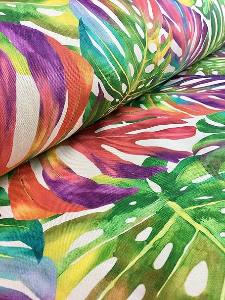 Homebuy Tropical Palm Leaves Fabric Curtain Upholstery Cotton