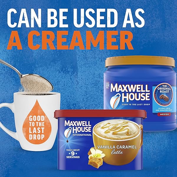 MAXWELL HOUSE INTERNATIONAL VANILLA CARAMEL LATTE MIX, 8.7 OZ, 4-PACK