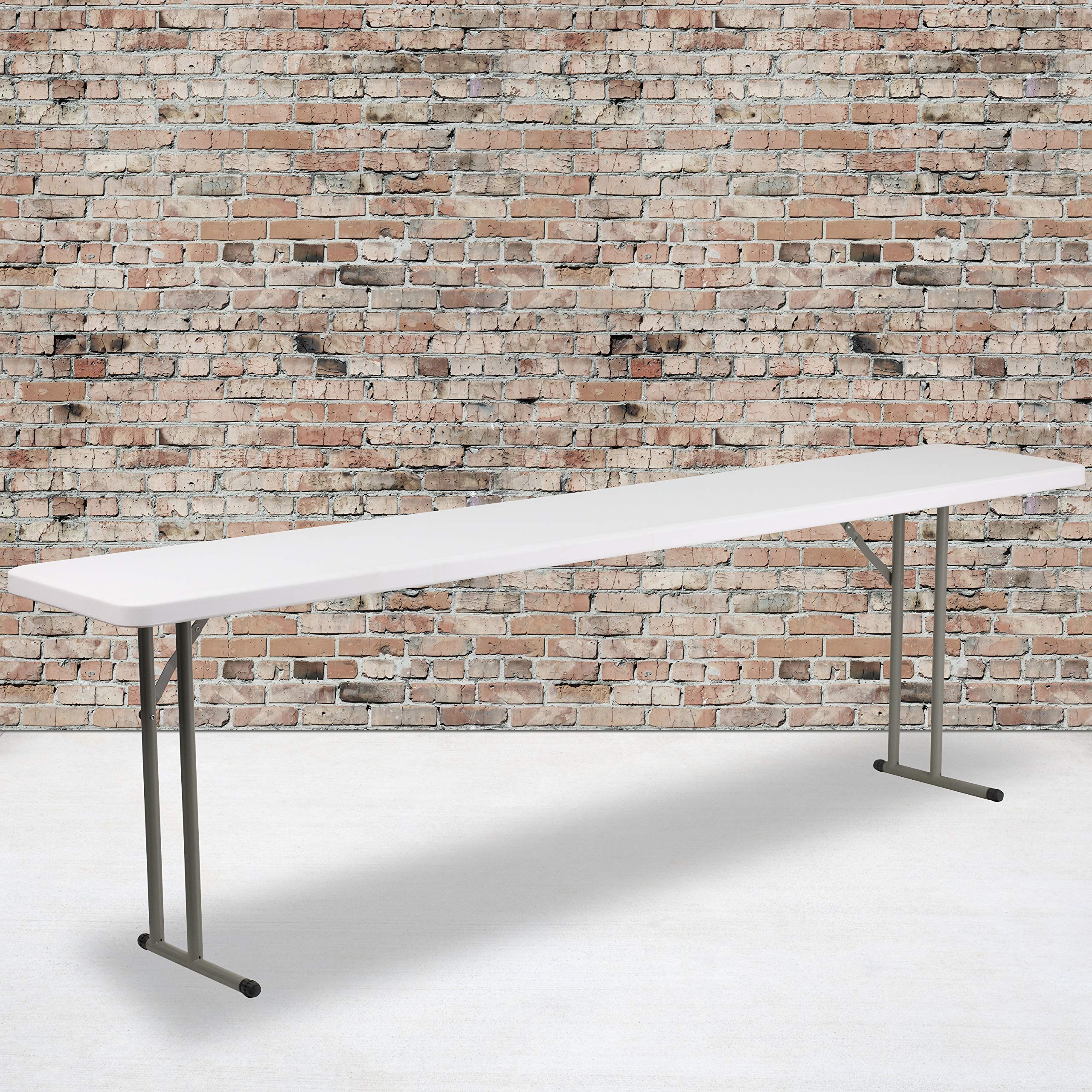 Photo 1 of **reference image**EMMA + OLIVER 8-Foot Granite White Plastic Folding Training/Seminar Table