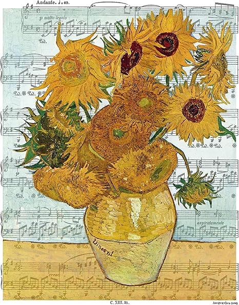van gogh 12 sunflowers in a vase