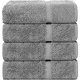 Chakir Turkish Linens | Hotel & Spa Quality 100% Cotton Premium Turkish Towels | Soft & Absorbent (4-Piece Bath Towels, Gray)