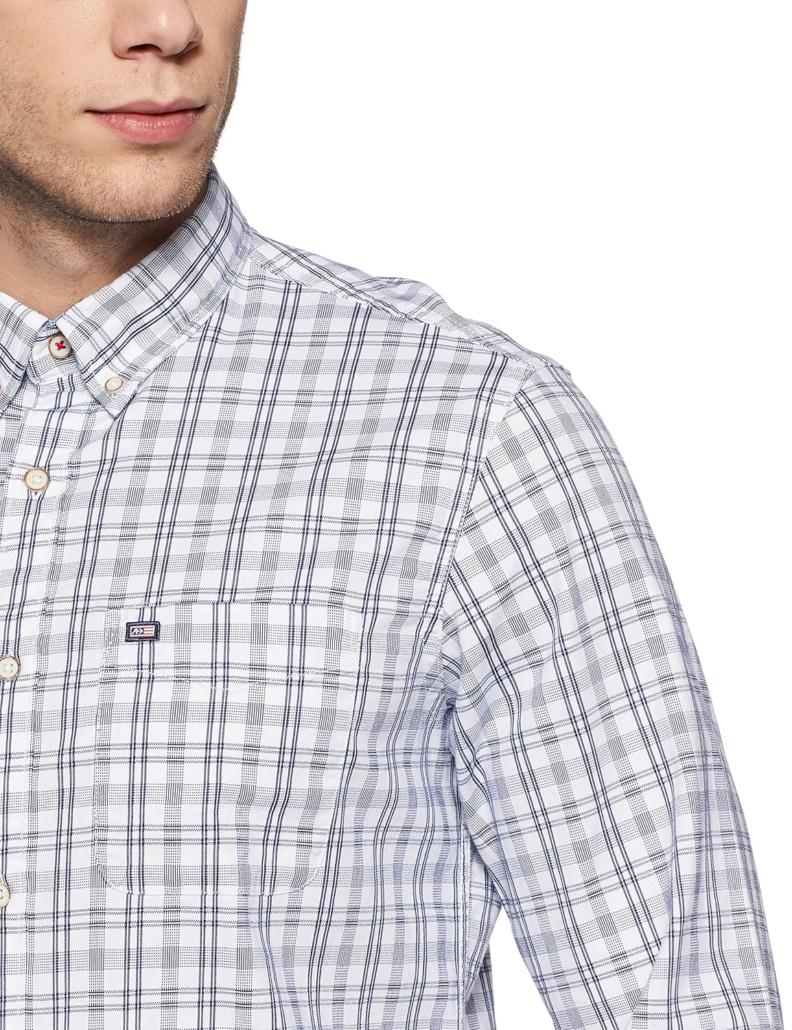 arrow sports men's checkered slim fit cotton casual shirt