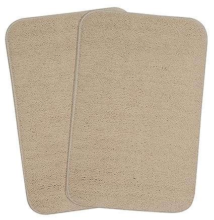 Saral Home Solid Beige Soft Microfber Bathmat Set of 2-35x50 Cms