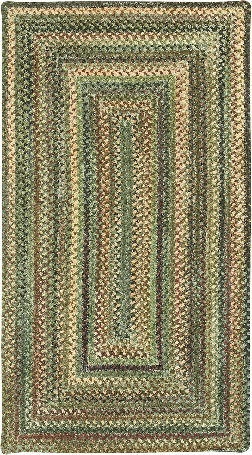 Capel Rugs Eaton Rectangle Braided Area Rug, 4 x 6', Green