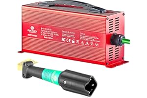 Croliumcx 48Volt 15Amp Aluminium Profiles Golf Cart Battery Charger Matching 3-pin Leaf Plug Charges The Battery of G29 Drive/Drive 2 Golf Carts