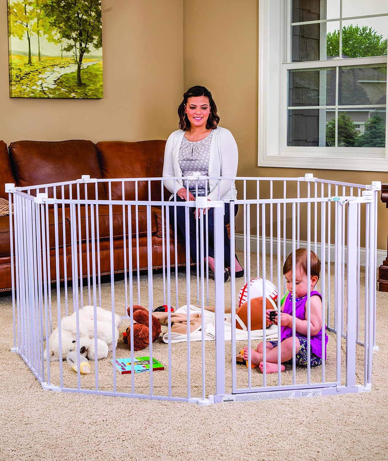regalo 2 in 1 super wide safety gate and playard