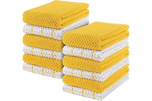 Utopia Towels Kitchen Towels [12 Pack}, 15 x 25 Inches, 100% Ring Spun Cotton Super Soft and Absorbent Linen Dish Towels, Tea Towels and Bar Towels Set (Yellow)
