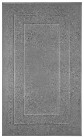 Lashuma Badezimmermatte Grau - Smoke | schnelltrocknende Badmatte | Flair 60 x 100 cm