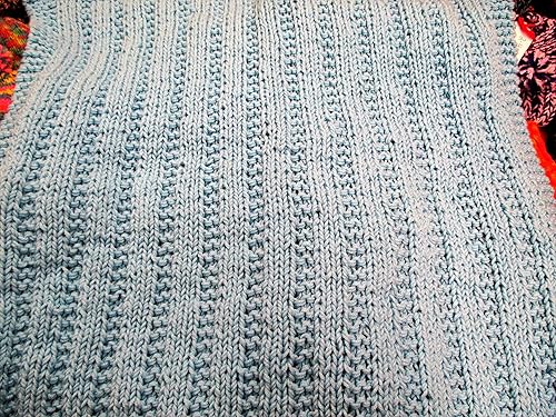 Amazon Com Aqua Hand Knitted Double Yarn Baby Blanket Handmade