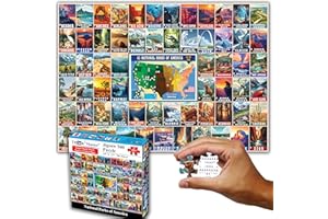 Think2Master Colorful Vintage USA National Parks 500 Pieces Large Format Jigsaw Puzzle for Kids 12+, Teens, Adults & Families. Great Gift for People Interested in Traveling. Size: 26.8” X 18.9”