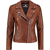 Jild Biker Style Vintage Leather Jacket Women - Casual Fashion Motorcycle Zip-Up Lightweight Coat Collar Women Leather Jacket