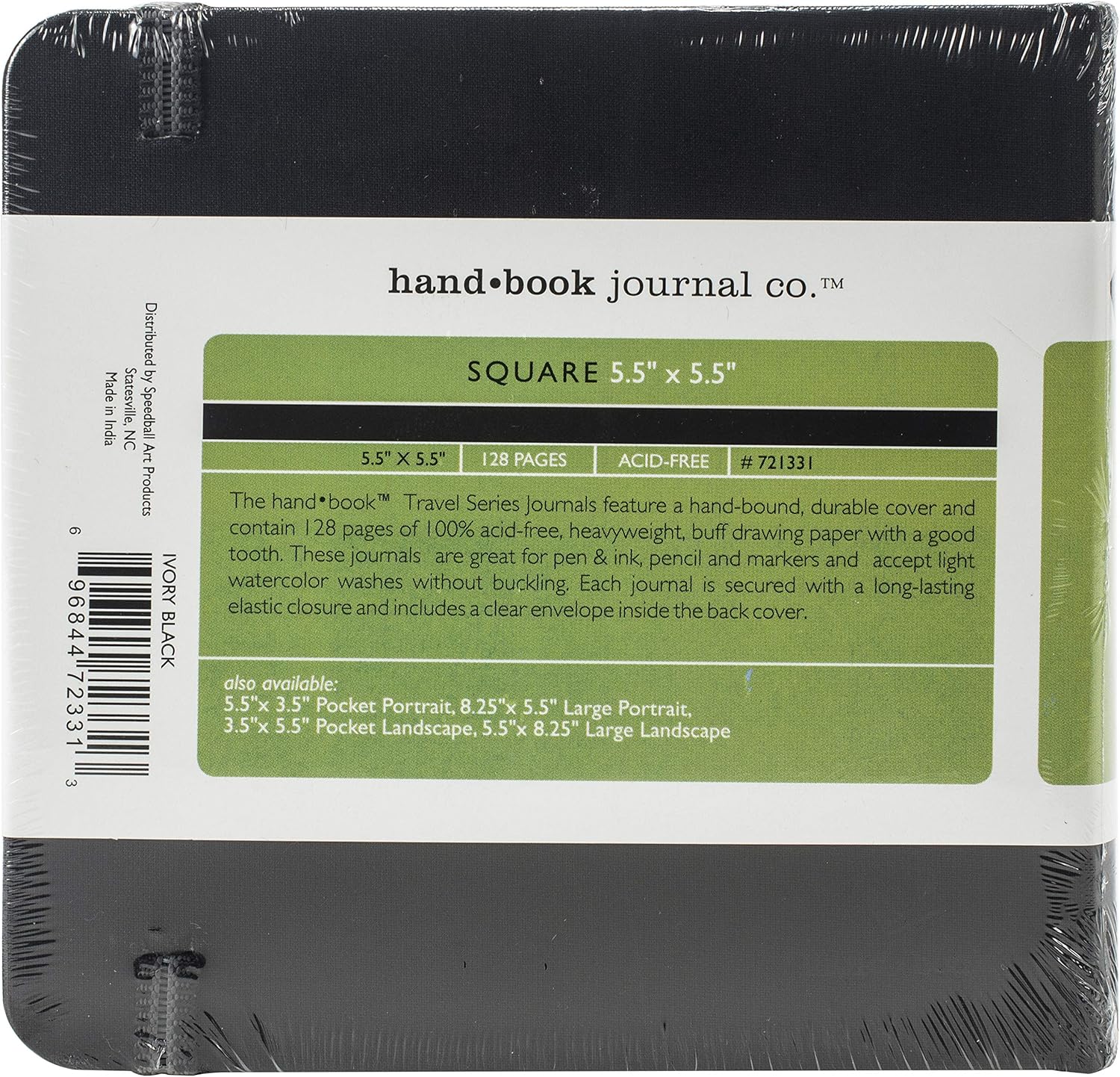 Travelogue Drawing Book, Square 5-1/2 x 5-1/2, Ivory Black Artist Journal: Arts, Crafts & Sewing