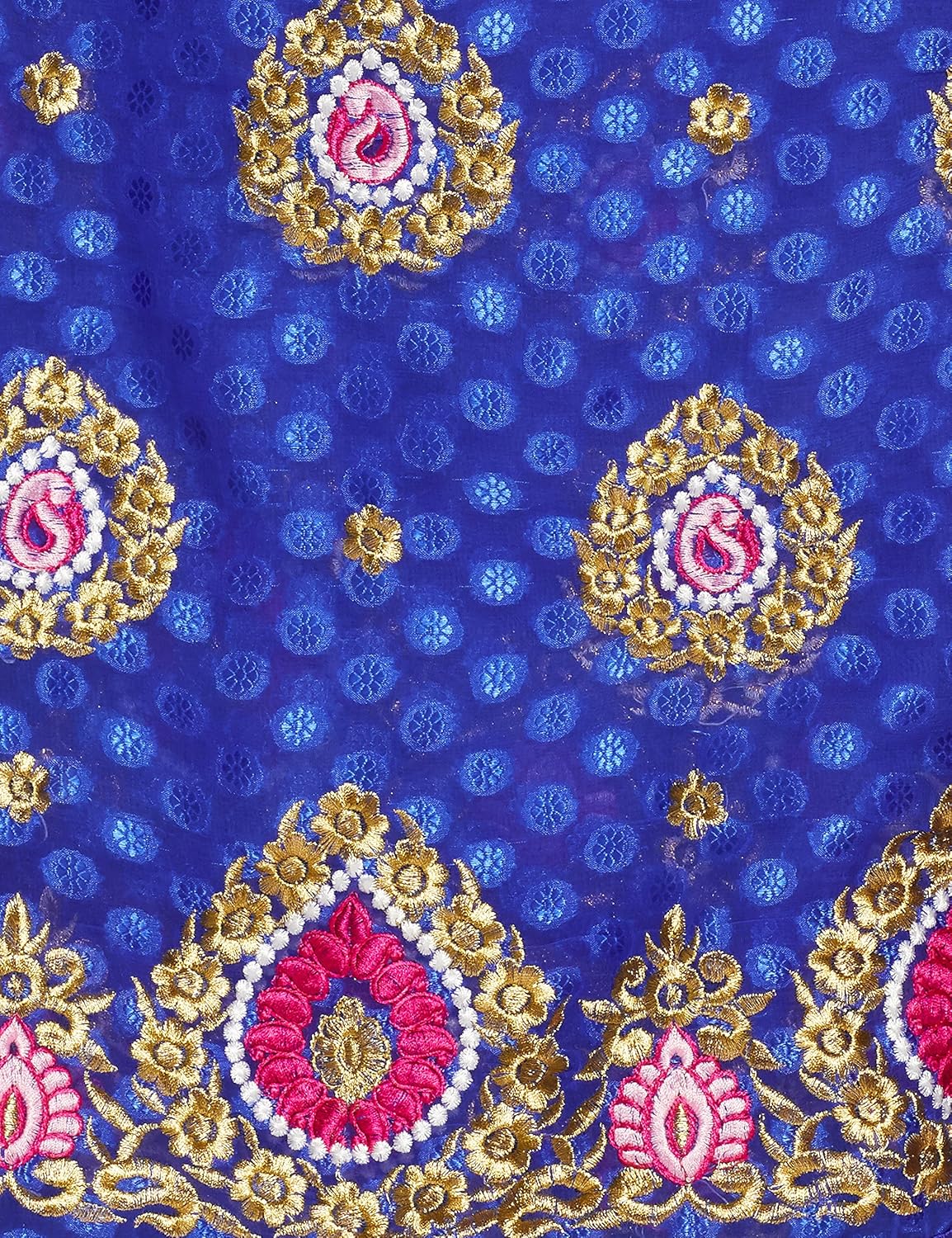 womanista women's embroidered faux crepe saree with blouse piece