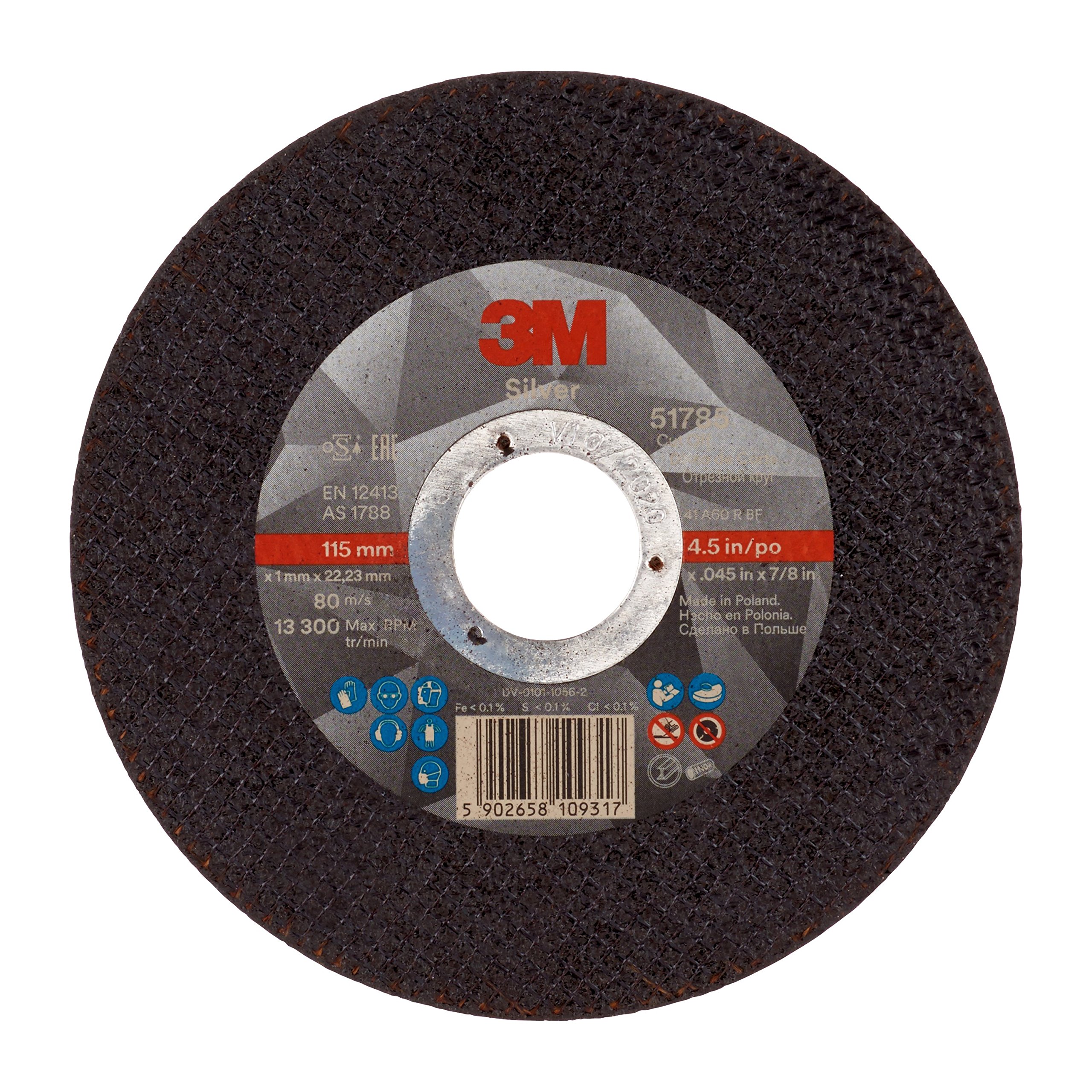3 M 51785 Silver Cutting Disc 115 mm, 1 mm, 22, 23 mm type 41