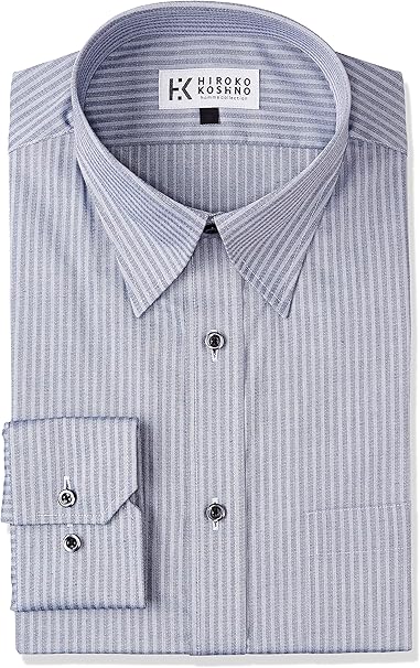 Amazon Co Jp ヒロココシノ オム コレクション スナップグレーストライプシャツ メンズ 96 日本 L 日本サイズl相当 服 ファッション小物
