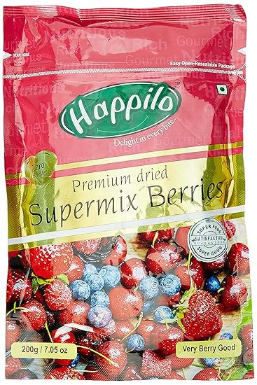 HappiloPremium International Super Mix Berries, 200g (Pack of 2)