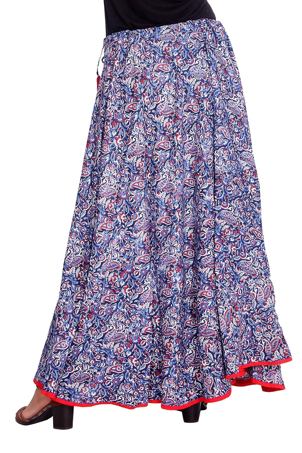 kastiel printed women's regular blue skirt