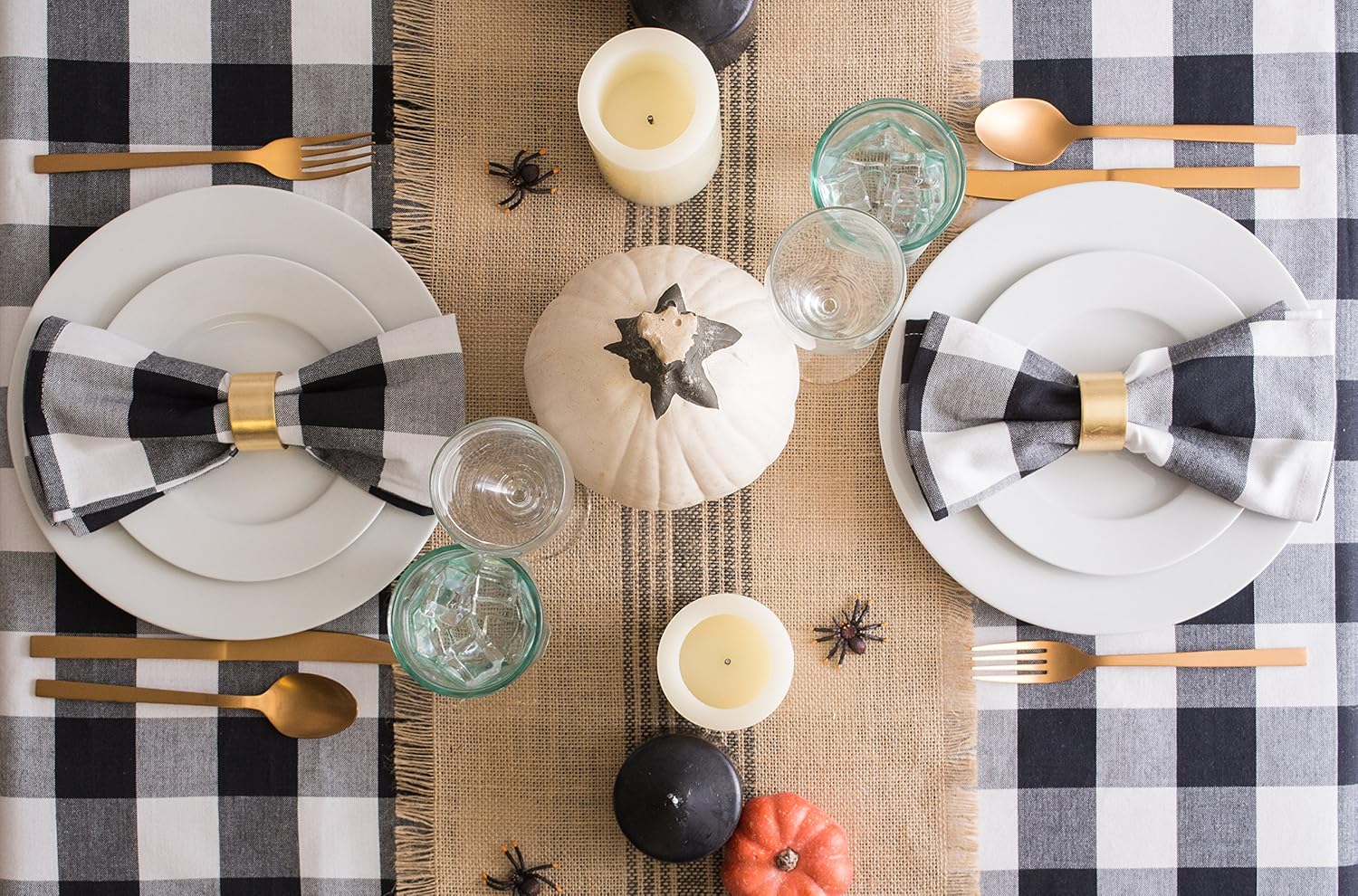 DII CAMZ38416 Mineral Middle Burlap Table Runner, 14 x 108, Center Stripe Gray: Home & Kitchen