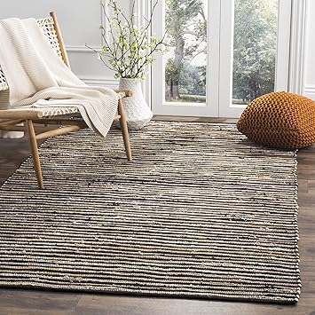Amazon Com Safavieh Rag Rug Collection Rar130q Hand Woven Black And Multi Cotton Area Rug 5 X 8 Furniture Decor