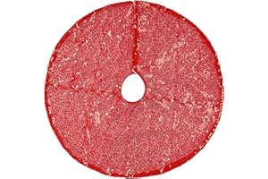Yookat 1 Pack Christmas Tree Skirt 24 Inches Round Sequence Tree Skirts Sparkle Tree Mats Red Christmas Tree Skirt for Christmas Tree Decorations (Red, 24 inch)