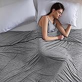 Bedsure Cooling Blanket King Size for Hot Sleepers - Summer Blanket King Size Cold Bed Cool Arc-Chill Thin Ice Cooled Grey Bedding with Rayon Derived from Bamboo Night Sweats Hot Flashes, 108x90