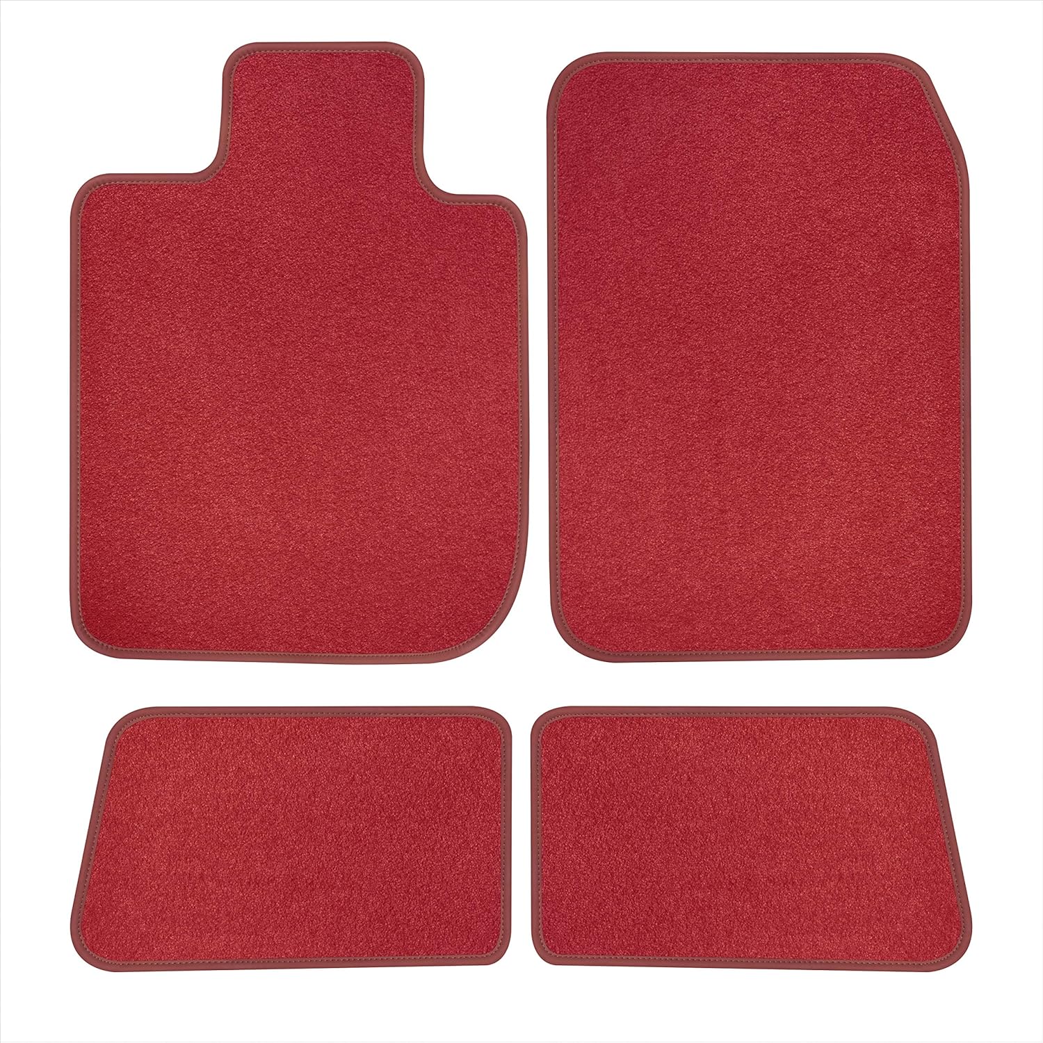B&B AUTOSPORT E61164-S1A-PR-RD Floor Mats, Prestige RED, 4 pc Set