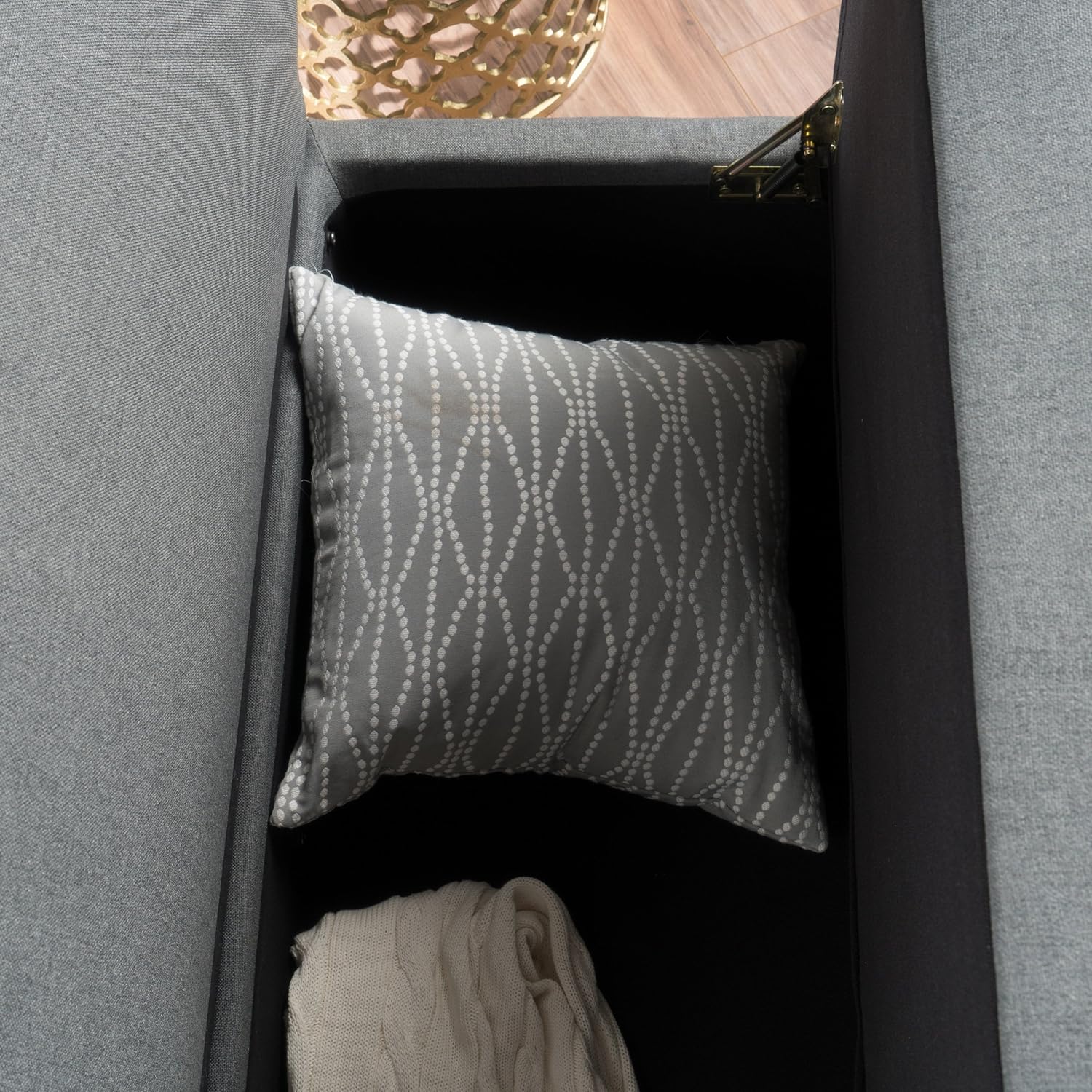 Christopher Knight Home Tovah Fabric Storage Loveseat, Charcoal: Kitchen & Dining