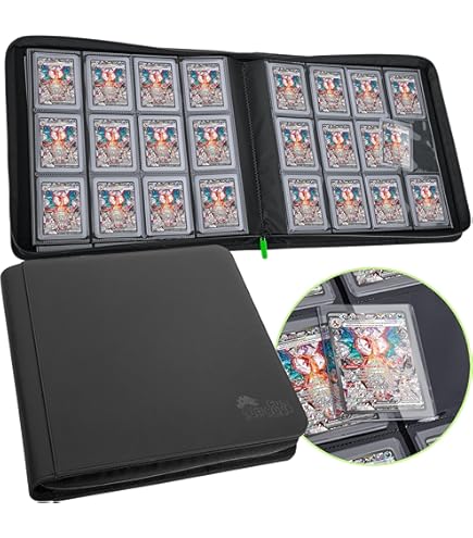 16 pocket card binder for toploaders Amazon.com: Vault X 9 Pocket Zip Binder, 360 Cards, Exo-Tec Material, 20  Side-Loading Pages (Black) : Toys & Games main image 1
