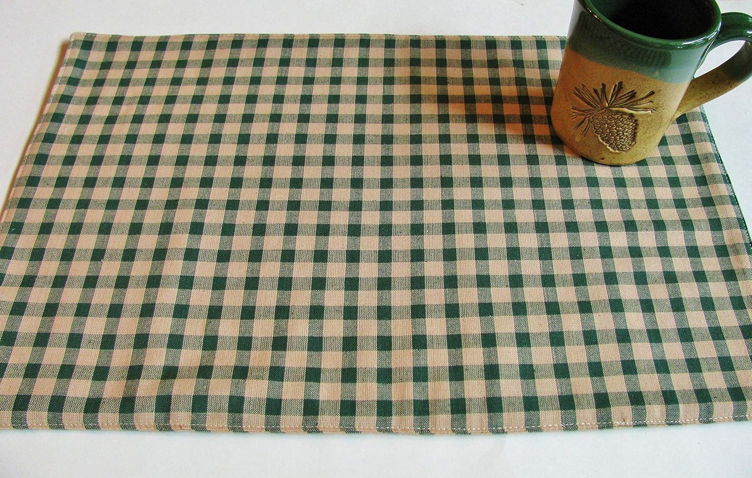 Green Checkered Placemats (Individually Priced) Handmade