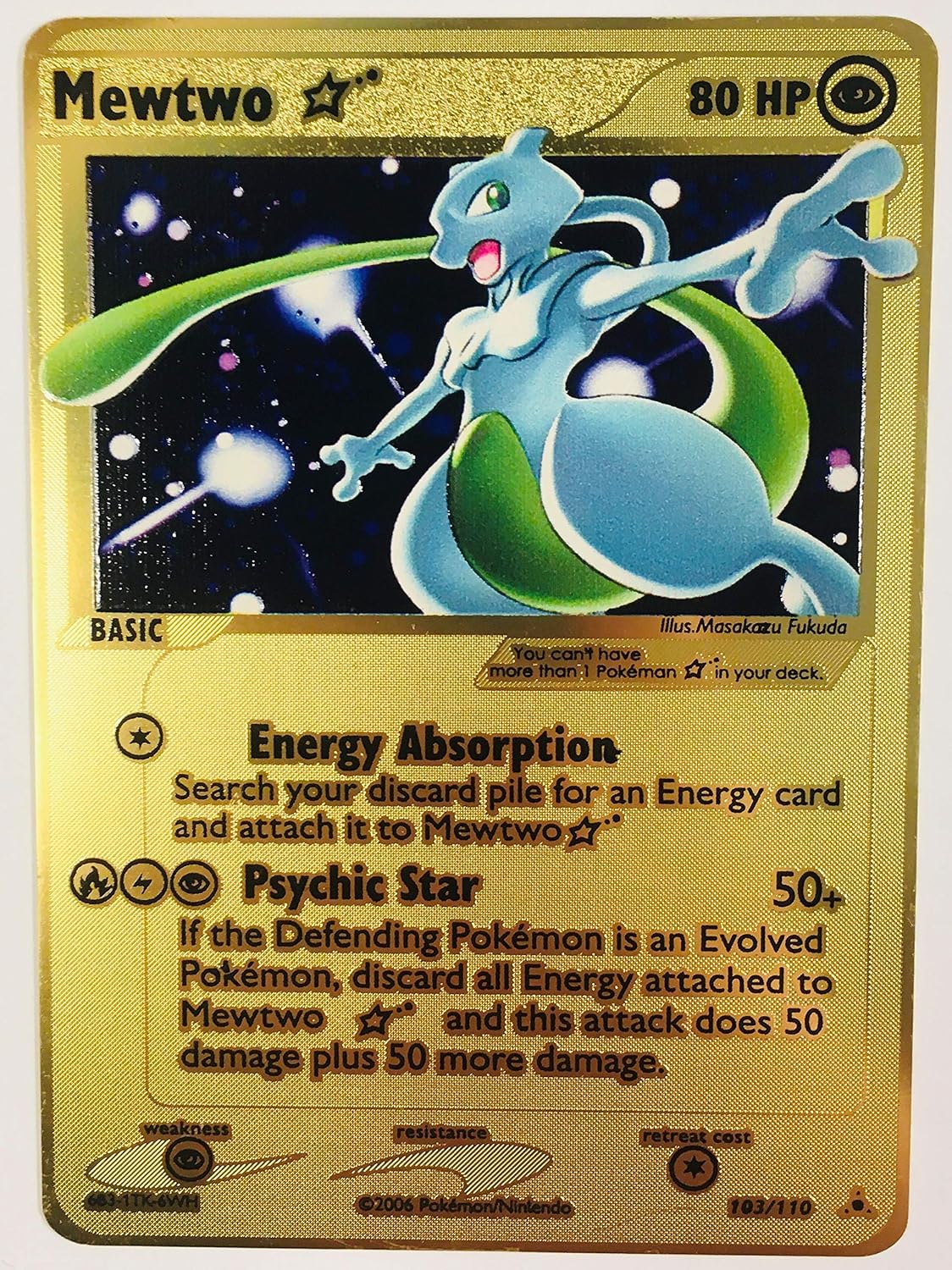 mewtwo gold pokemon card Nintendo Pokmon 23k Gold-Plated Trading #150 Mewtwo| Rogue Toys Gold Pokemon Card (Mewtwo) -