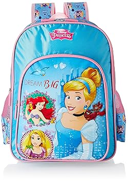 Disney Princess Blue School Bag for Children of Age Group 8 + years | Size 18 inch