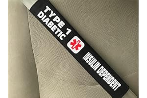 AUTISM SAFETY AWARENESS PRODUCTS Type 1 Diabetes Insulin Dependent Medical Alert Seat Belt Cover (Black)