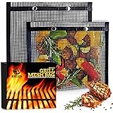 BBQ Mesh Grill Bags - 12 x 9.5 Inch Reusable Grilling Pouches for Charcoal, Gas, Electric Grills & Smokers - Heat-Resistant, 