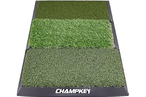 CHAMPKEY Professional Tri-Turf Golf Hitting Mat | Heavy Duty Rubber Backing Practice Mat Ideal for Indoor and Outdoor Trainin