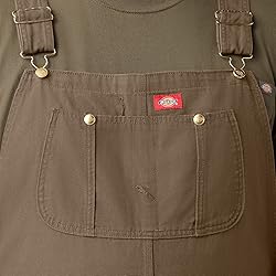 Dickies mens Bib Overalls, Rinsed Timber, 40W x 32L