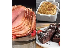 Premium Bone-in Hickory Ham Meal with Bone-in Hickory Ham, Mac and Cheese Casserole, Mississippi Mud Cake - Spiral Sliced & Fully Cooked and Cooking Instruction from Kansas City Steak Company