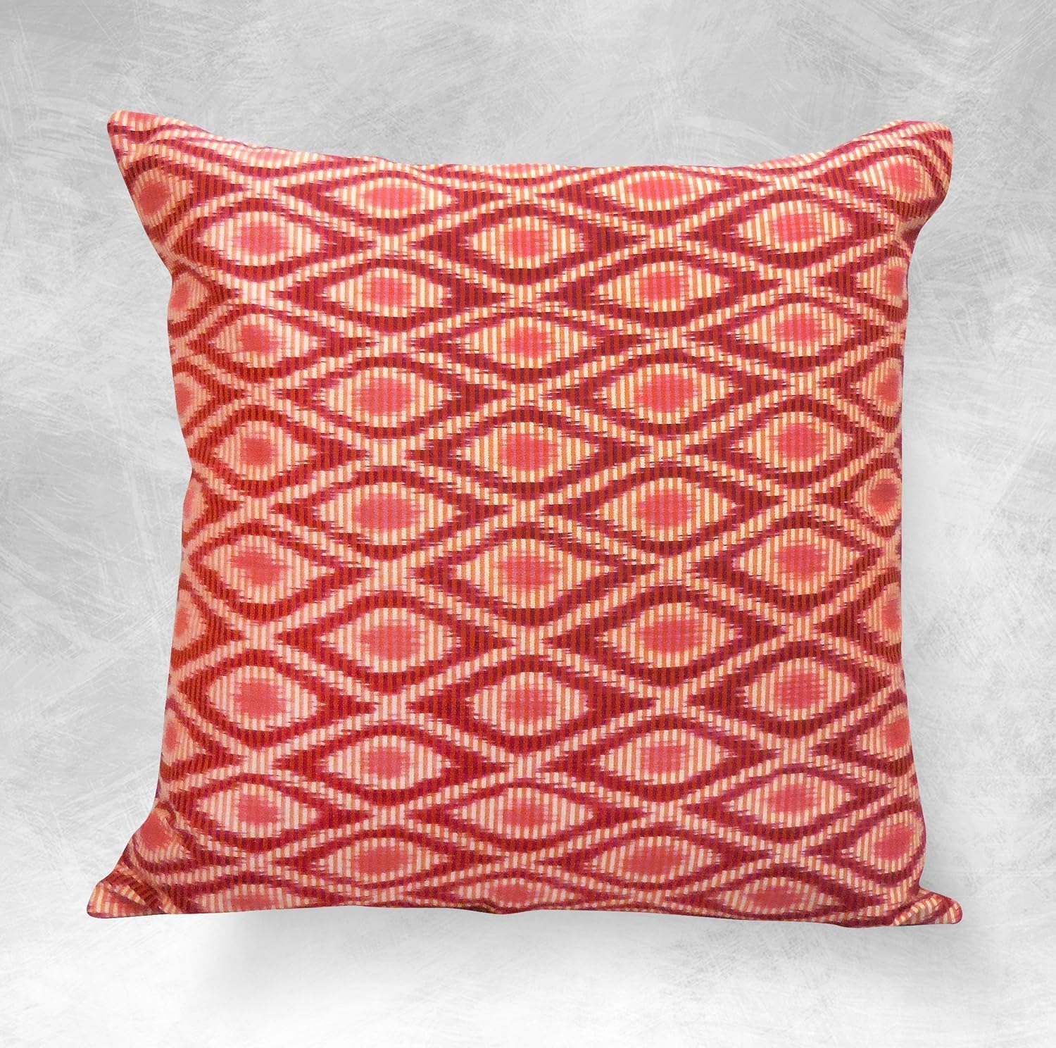 Brunnaco Red Ikat Pillow Handwoven Bohemian Pillows Boho Throw