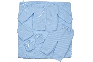 FLVFF Baby Crochet Blanket Outfit Newborn Beautiful Clothing 5 Pieces Set (BB3)