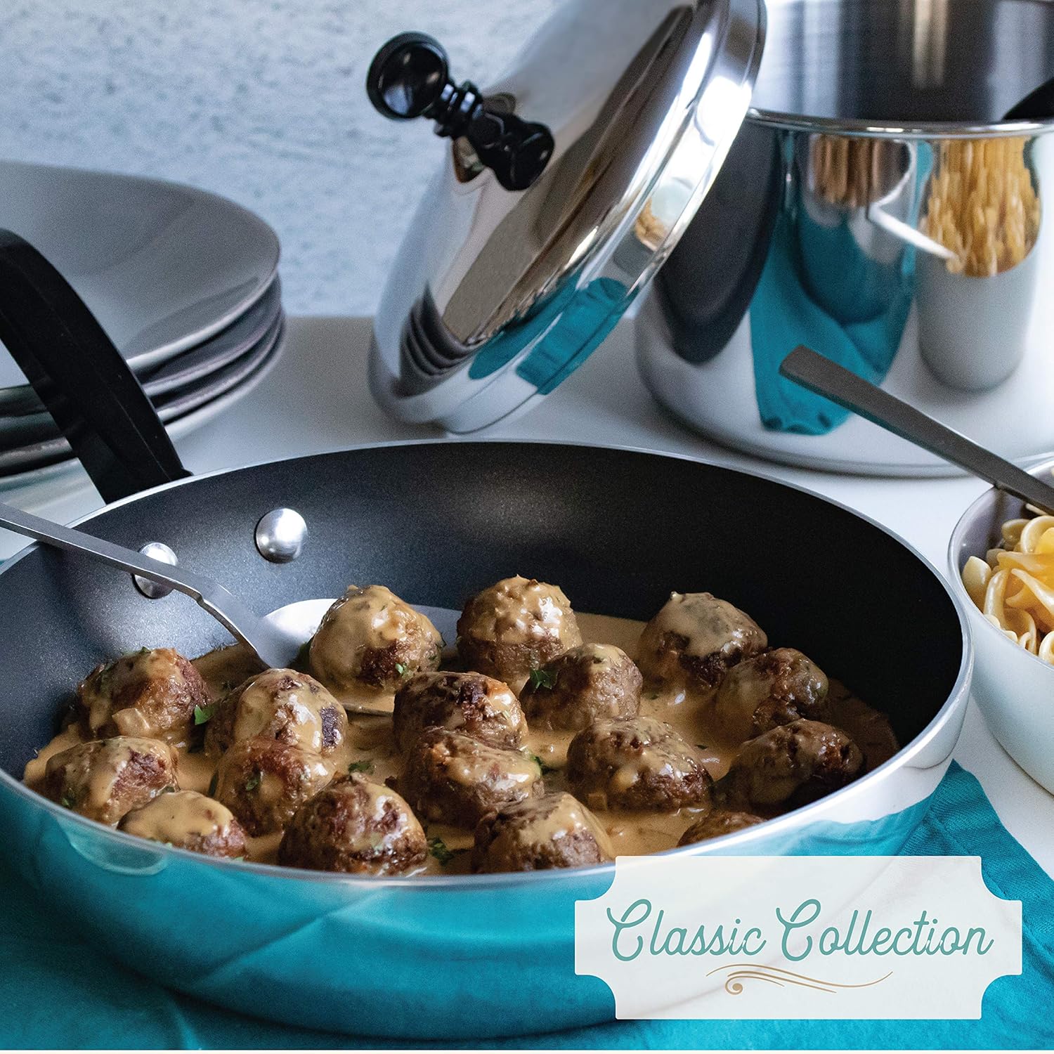 Farberware Classic Stainless Steel Saute Fry Pan with Lid, 2.75 Quart, Silver: Skillets: Kitchen & Dining