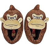 Donkey Kong Nintendo Boys Slipper, Full Body Slipper with Stipple Outsole, Brown, Toddler Sizer 10-11 to Kids Size Size 3-4