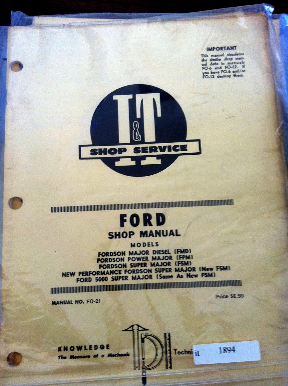 Ford FMD FPM FSM New Tractor I&T Shop Service Manual, Diagnostic & Test  Tools - Amazon Canada
